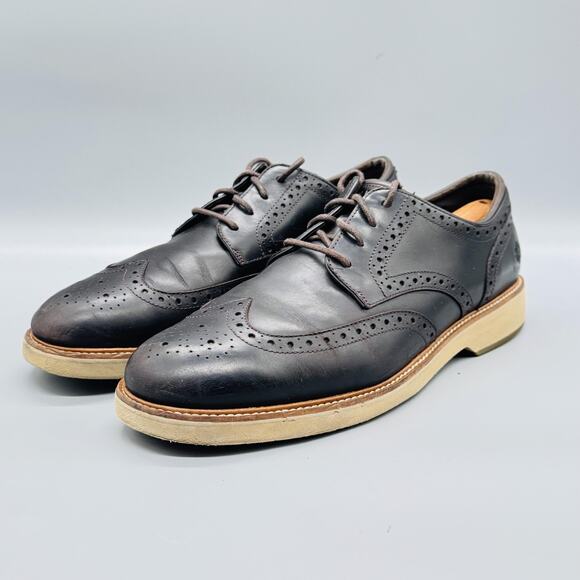 Cole Haan Shoes Mens 11.5 Brown Leather Wingtip Oxford Dress Brogue Rubber Sole main image 6